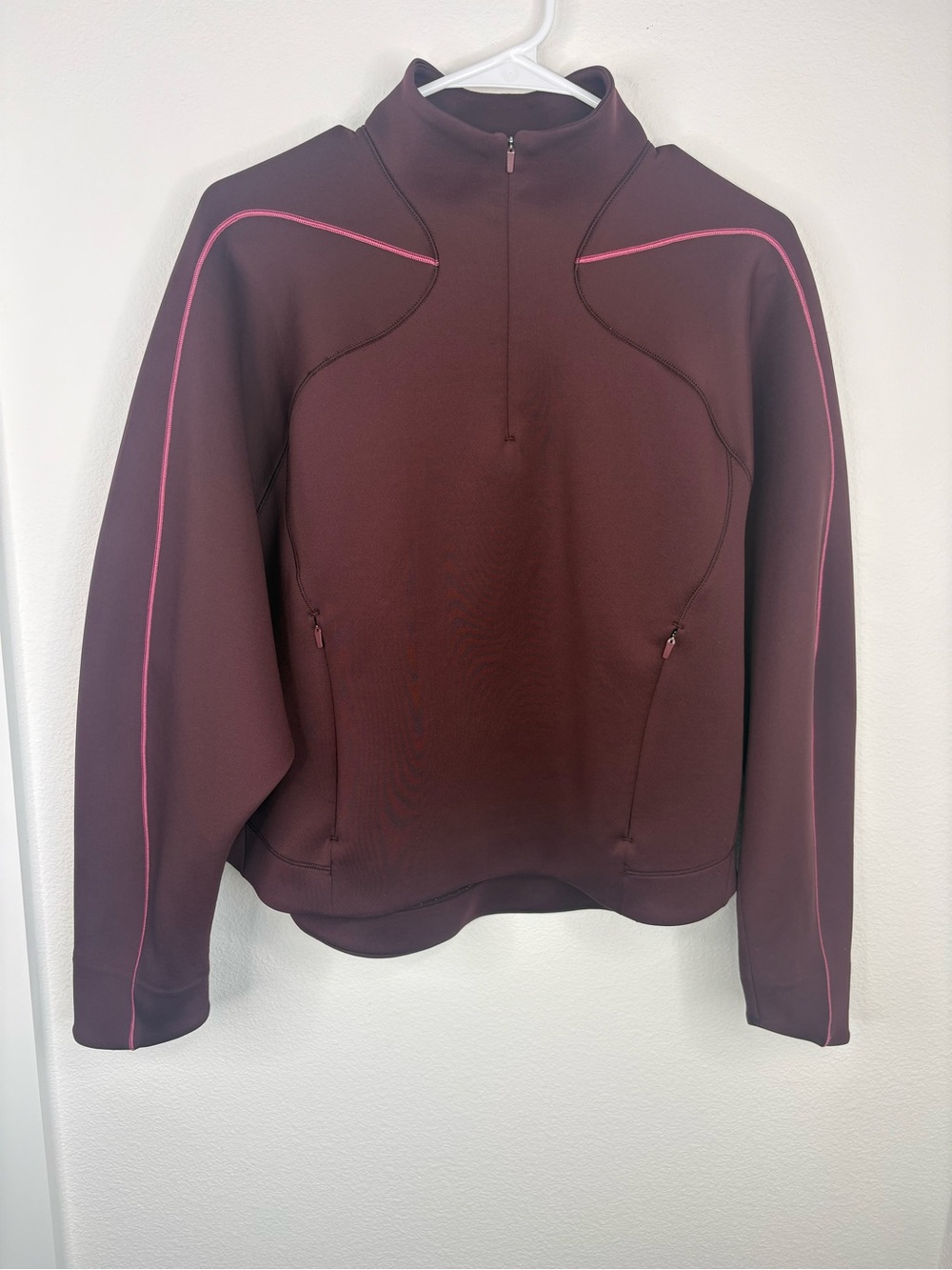 Nike Universe Burgundy Athleisure Oversized Sleeve 1/4 Zip